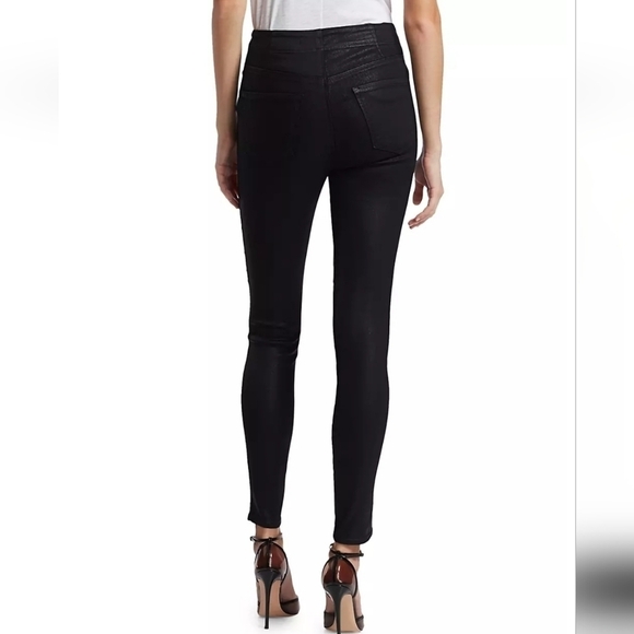 J Brand Natasha Button Sky High Coated Skinny Jeans in Fearless 24 - Picture 3 of 11